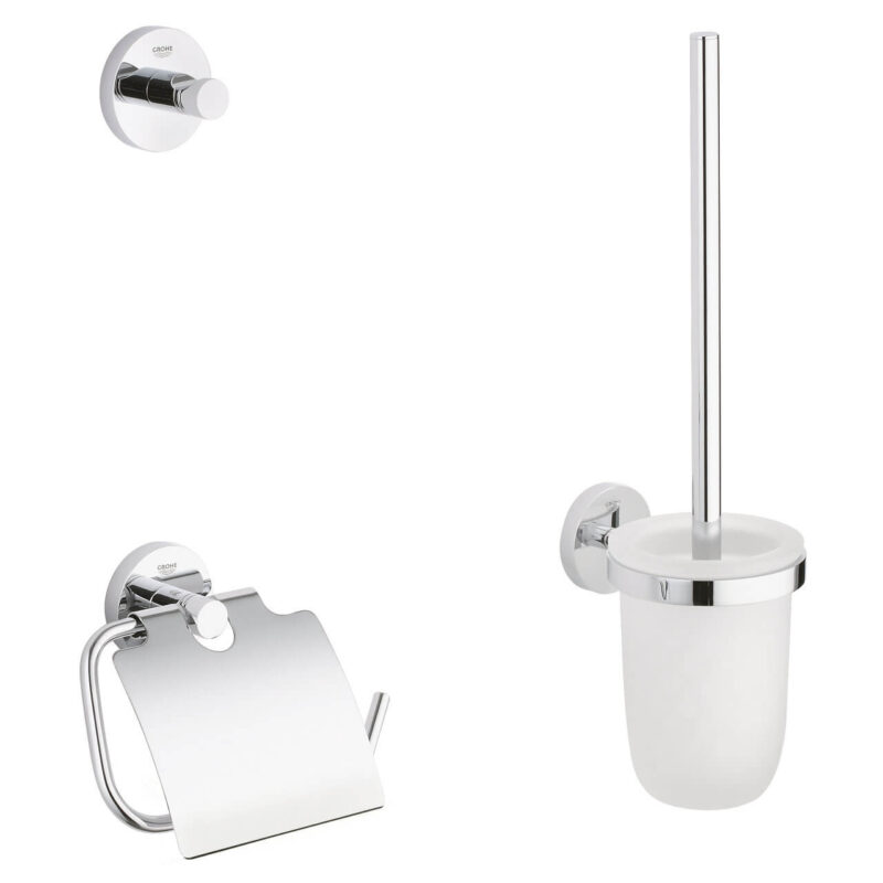 Купете комплект аксесоари за баня 3в1 Grohe ESSENTIALS 40407001 от Роско. Аксесоари за баня, Произведено в Германия. Гаранция 5 години.