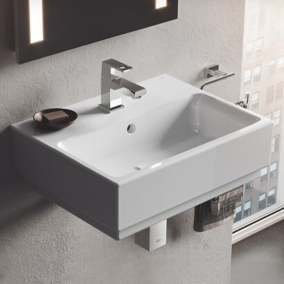 Купете стенен умивалник 45см. GROHE Cube Ceramic 3948300H от Роско. PureGuard незалепващо покритие. GROHE Cube Ceramic. Безплатна доставка