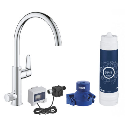 Комплект кухненски смесител с филтър за вода GROHE Blue Pure BauCurve 30386000