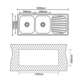 Кухненска мивка алпака ICK 12050SSR