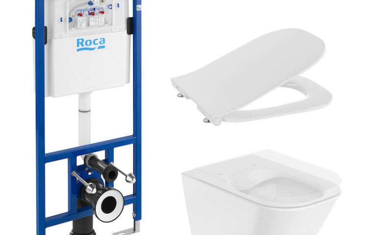 Комплект за вграждане 4в1 THE GAP SQUARE RIMLESS COMPACT ROCA - бутон по избор