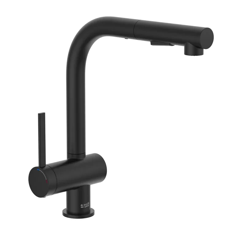 Кухненски смесител с изтеглящ се чучур Ona Black Matt A5A851FNB0 ROCA