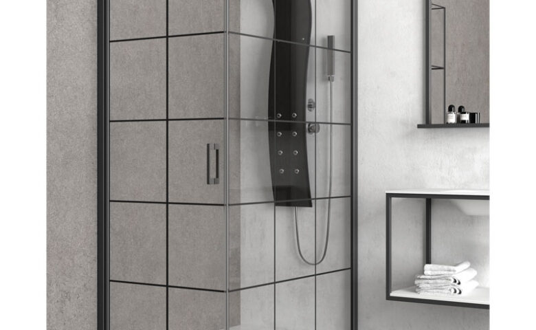 Душ кабина с една отваряща се врата 90x90x200 Nero Pivot & FREE 1 NERO KARAG