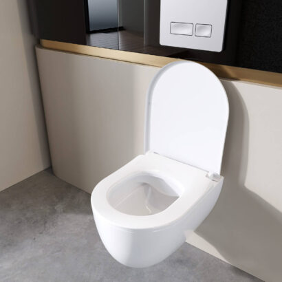 Конзолна тоалетна чиния без ръб 48см с плавен капак BELLA CeraStyle