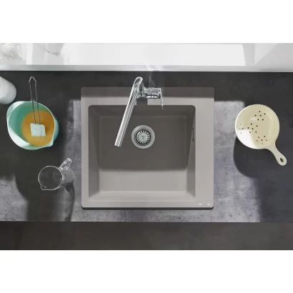 Кухненска мивка за монтаж върху плот със сифон 54x49 SilicaTec S510-F450 HANSGROHE