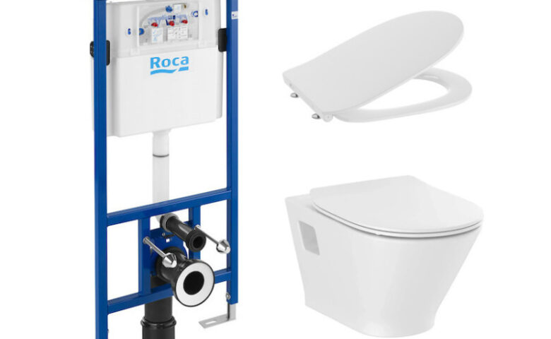 Комплект за вграждане с бутон по избор 4в1 THE GAP RAUND RIMLESS MERIDIAN ROCA