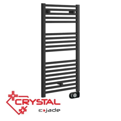 Електрическа лира за баня 92×42 Crystal E-JADE MATT BLACK 500 W