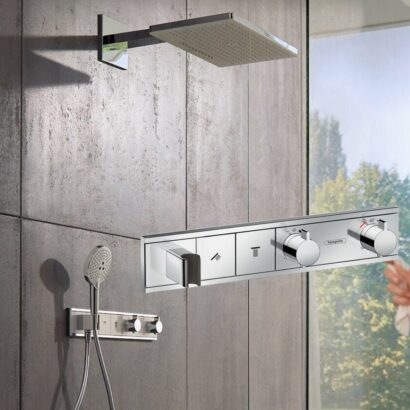 Луксозен термостатен душ комплект за вграждане RAINSELECT / RAINFDANCE E HANSGROHE 15355000 + 15310180 + 26238000 + 26530000 + 28276000