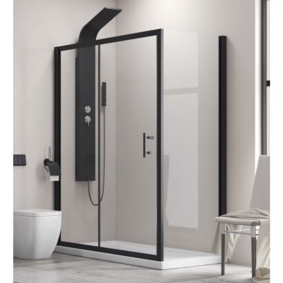 Душ кабина с различни размери, 6мм FLORA 500 & S-10 NERO KARAG