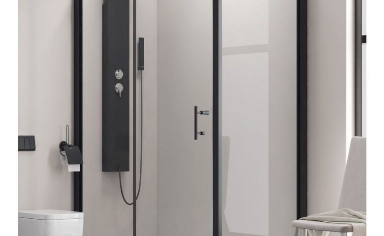 Душ кабина с различни размери, 6мм FLORA 500 & S-10 NERO KARAG