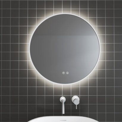 Огледало за баня с LED осветление и рамка бял мат ЛЕЙЛА 1855-60W