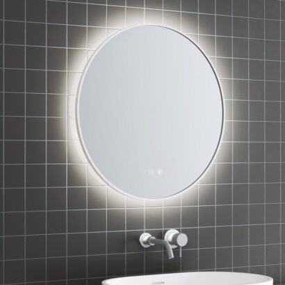 Огледало за баня с LED осветление и рамка бял мат ЛЕЙЛА 1855-60W