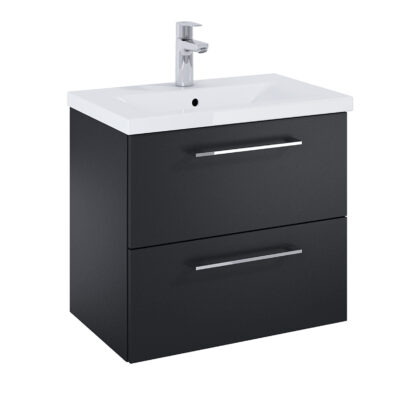 Конзолен MDF шкаф за баня 61.5см Roma Compact Black Matt A852473532