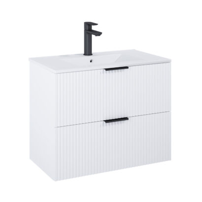 Конзолен MDF шкаф за баня 81.5см Unik Reef White Matt ROCA A852478529