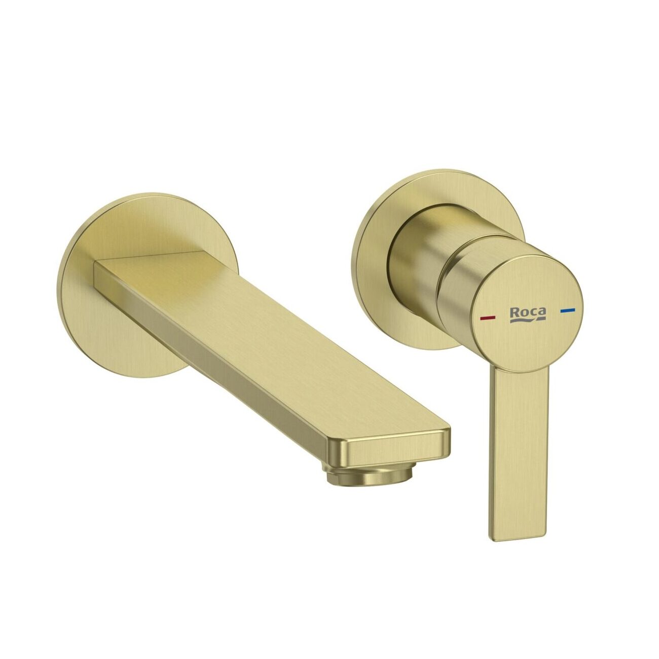 Вграден стенен смесител за умивалник с вътрешно тяло Targa Brushed Brass ROCA A5A355FVA0 + A5E3503VA0