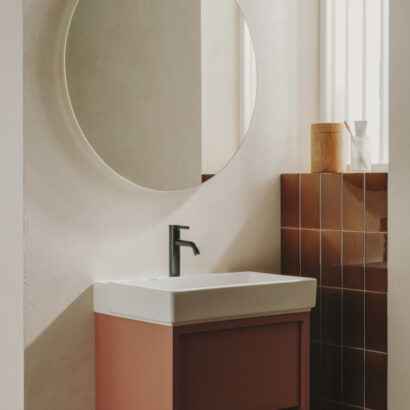 Конзолен MDF шкаф за баня 60см светла теракота ROCA Tura A852025560
