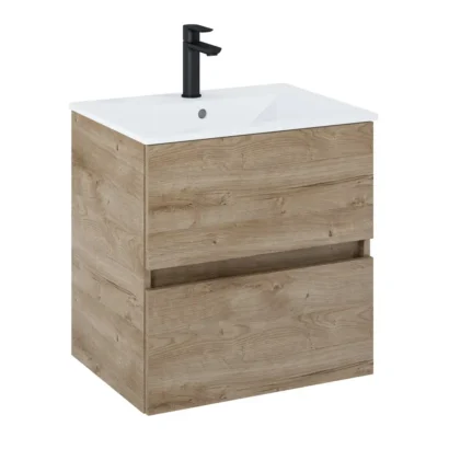 Конзолен MDF шкаф за баня 55см N-Cube Rural Oak A852503808 ROCA