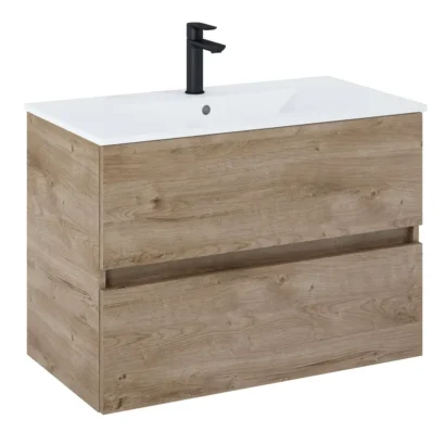 Конзолен MDF шкаф за баня 80см N-Cube Rural Oak A852505808 ROCA | Rosco
