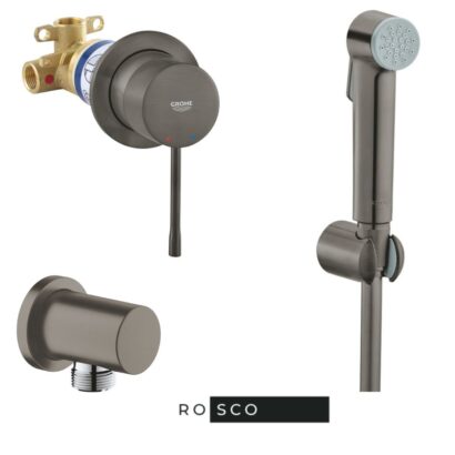 Хигиенен душ комплект за вграждане GROHE Brushed hard graphite Tempesta 27513AL1 + 29197AL0 + 27057AL0