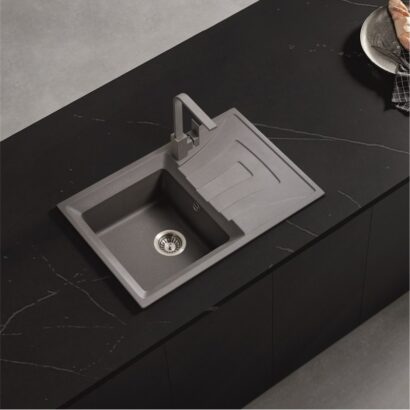 Гранитна кухненска мивка и смесител BG 8104 GREY + 233010 GREY