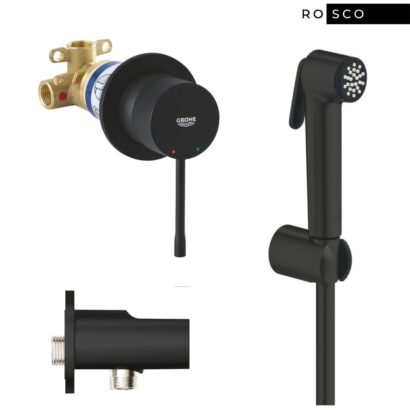 Хигиенен душ комплект за вграждане черен мат GROHE New Tempesta + Essence