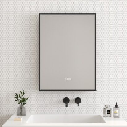 Огледало с LED осветление и нагревател, с черна рамка 60x80 ENZO LED 1962