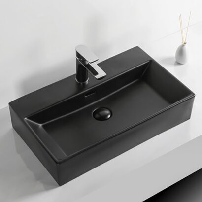 Порцеланов умивалник върху плот 60x36 COMPACT MATT BLACK 6036MB