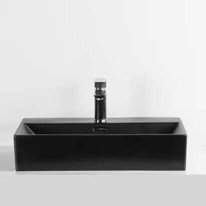 Порцеланов умивалник върху плот 60x36 COMPACT MATT BLACK 6036MB