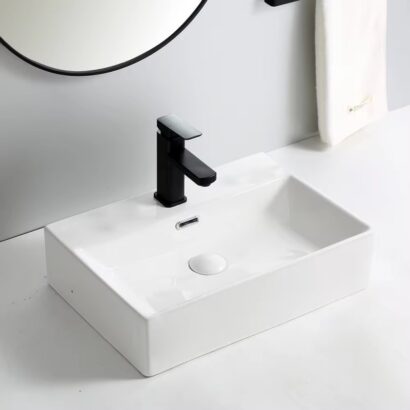 Порцеланов умивалник върху плот 60x36 COMPACT WHITE 6036W