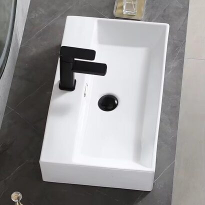 Порцеланов умивалник върху плот 60x36 COMPACT WHITE 6036W