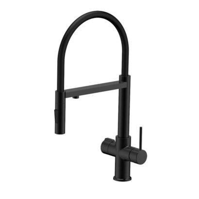 Черен кухненски смесител за чиста вода с изтеглящ душ ACQUA PURA 7207074MB