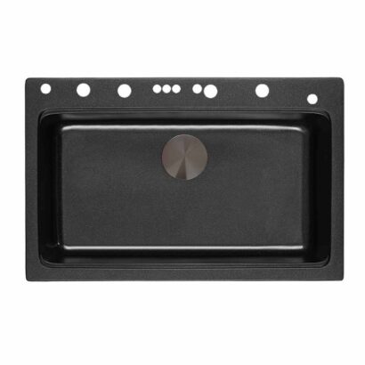 Гранитна кухненска мивка 76x48.5см 8276 BLACK