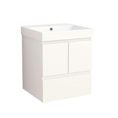 Конзолен PVC шкаф за баня AMBROGIO-50 9048-50W+УМИВ. 5953W-51CM