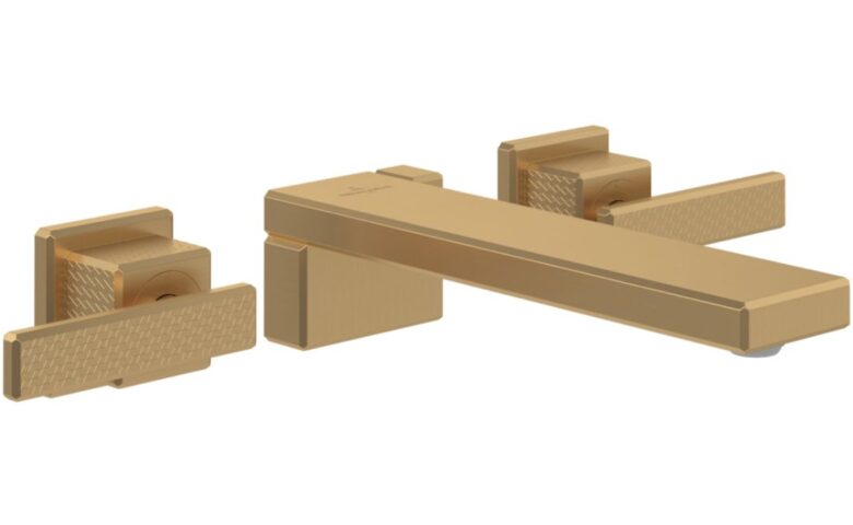 Дизайнерски стенен смесител за вграждане, за умивалник TVW12600400076 Brushed Gold Mettlach Villeroy & Boch