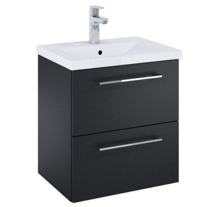 Конзолен MDF шкаф за баня 51.5см Roma Compact Plus Black Matt A852472532 ROCA