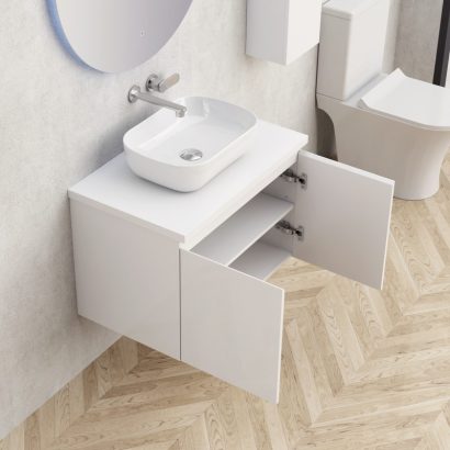 Конзолен PVC шкаф за баня без умивалник 73см BG 5155-75W + 7546-30