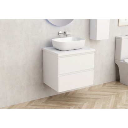Конзолен PVC шкаф за баня без умивалник 60см BG 6038-60W + 6046-30