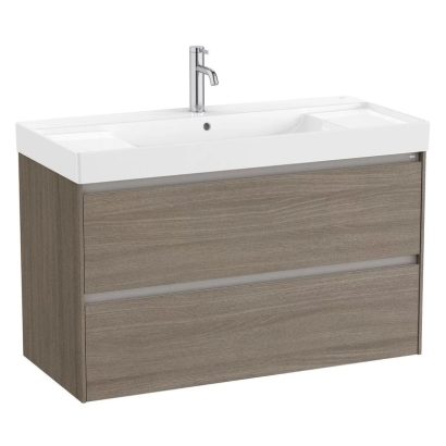 Конзолен MDF шкаф за баня 100см ROCA ONA Dark Elm A851693511