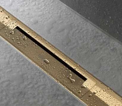 Линеен сифон матиран бронз с тяло за вграждане Raindrain Flex HANSGROHE 56052140