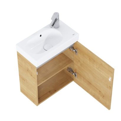 Конзолен MDF шкаф за баня 45x25 Unik Mini-N Light Oak ROCA A852445464
