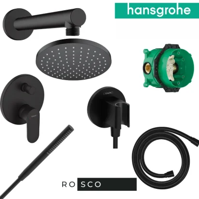 Душ комплект за вграждане Vernis Blend черен мат Hansgrohe
