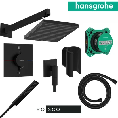 Душ комплект за вграждане черен мат Pulsify E Hansgrohe