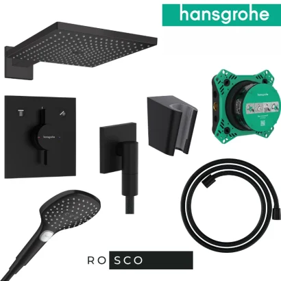 Душ комплект за вграждане Raindance Е черен мат Hansgrohe