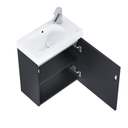 Конзолен MDF шкаф за баня 45x25 Unik Mini-N Matt Black A852445532