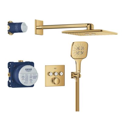 Душ комплект за вграждане с 3 извода GROHE Grohtherm SmartControl Cube Cool sunrise 34864GL0