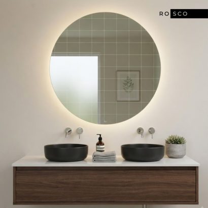 Кръгло огледало за баня 75см с амбиентно LED осветление ROCA Luna A812194000