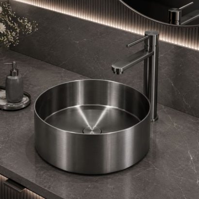 Мивка за монтаж върху плот от неръждаема стомана 36см PURE STEEL 3611GG