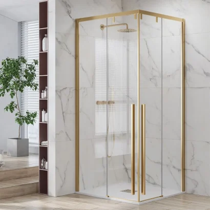 Луксозна душ кабина с плавно затваряне и магнитна система 90x90x200 SANTORINI 100 GOLD KARAG