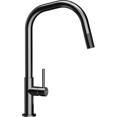 Висок кухненски смесител с издърпващ се чучур TALINOS PULL OUT GUN METAL BRUSHED SCHOCK
