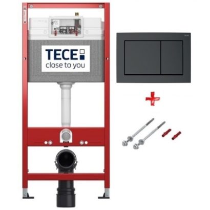 Структура за вграждане 3в1 TECE с бутон TECEbase черен мат